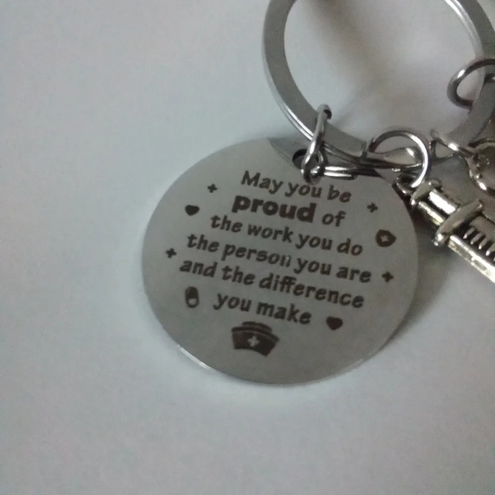Medical Charm Keychain Nurse / Doctor Inspirational Gift Heart Beat Charm - Picture 4 of 6